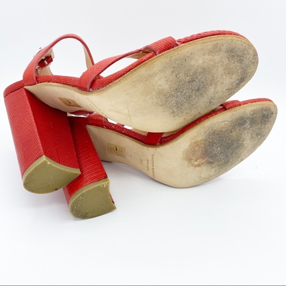 Sigerson Morrison Corallo Talum Red Sandals - Picture 5 of 7
